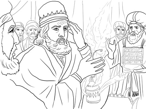 Uzziah Strucked With Leprosy Coloring Page